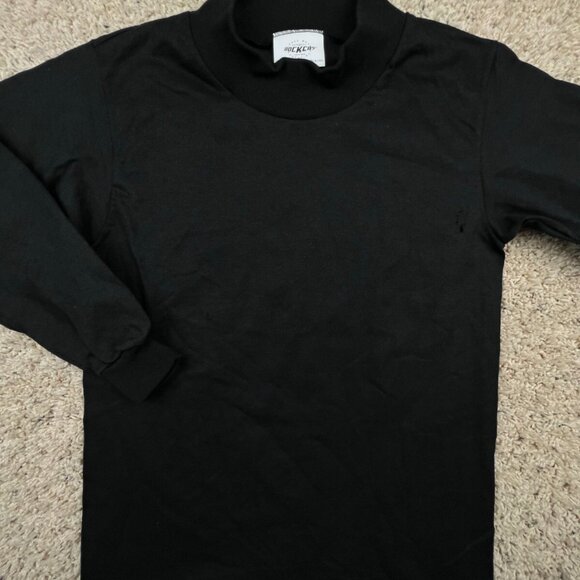 Dockers VTG Black Long Sleeve T Shirt Small USA Made Mock Neck 90s 80s - Picture 1 of 7
